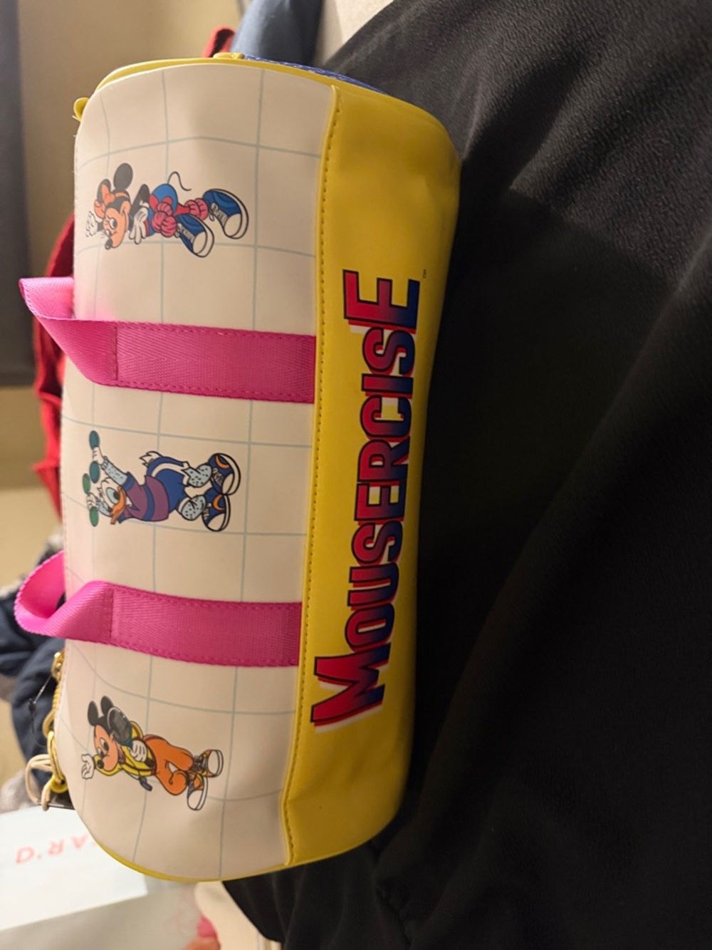 Loungefly Yellow Pink Mouselercise Duffle Bag